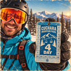 Cuchara Mountain Park 4 Pack, 4 day pack lift ticket, Southern Colorado ski passes, affordable Colorado skiing, discount ski pass Colorado, nonprofit ski area Colorado, shareable ski pass, cheap family ski passes in Southern Colorado, Cuchara Mountain Park day passes, early bird ski pass special Colorado, discounted military ski passes Southern Colorado, low cost community ski mountain Colorado