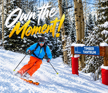 Cuchara Mountain Park, Timber Tantrum ski run, Own the Moment, Colorado skiing, Colorado skiing, winter sports, mountain adventure, extreme skiing, skier action shot, ski resort, Colorado ski resort, snowy aspen trees, powder skiing, fresh powder snow, downhill skiing, winter playground, mountain lifestyle, outdoor adventure, ski lift, chairlift, winter scenery, alpine forest, snowy mountains, Colorado winter, ski trail sign, Timber Tantrum trail, challenging ski run, skiing