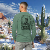 Colorado ski apparel, Western style long sleeve, Cuchara Mountain Park gear, heavyweight cotton shirt, garment-dyed mountain wear, alpine lifestyle clothing, Rocky Mountain souvenirs, unisex outdoor shirts, pre-shrunk trail clothing, apres-ski fashion, vintage wash western tee, Colorado souvenir apparel, rugged mountain clothing, high-country streetwear, sustainable on-demand gear