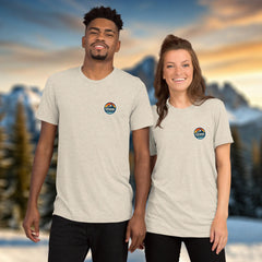 alpine t-shirt, lightweight outdoor t-shirt, tri-blend adventure shirt, hiking t-shirt, mountain lifestyle apparel, breathable performance tee, outdoor lifestyle clothing, ski and snowboard lifestyle shirt, lightweight summer hiking shirt, adventure travel clothing, soft vintage fit t-shirt, eco-conscious on-demand apparel