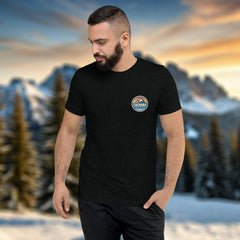 alpine t-shirt, lightweight outdoor t-shirt, tri-blend adventure shirt, hiking t-shirt, mountain lifestyle apparel, breathable performance tee, outdoor lifestyle clothing, ski and snowboard lifestyle shirt, lightweight summer hiking shirt, adventure travel clothing, soft vintage fit t-shirt, eco-conscious on-demand apparel