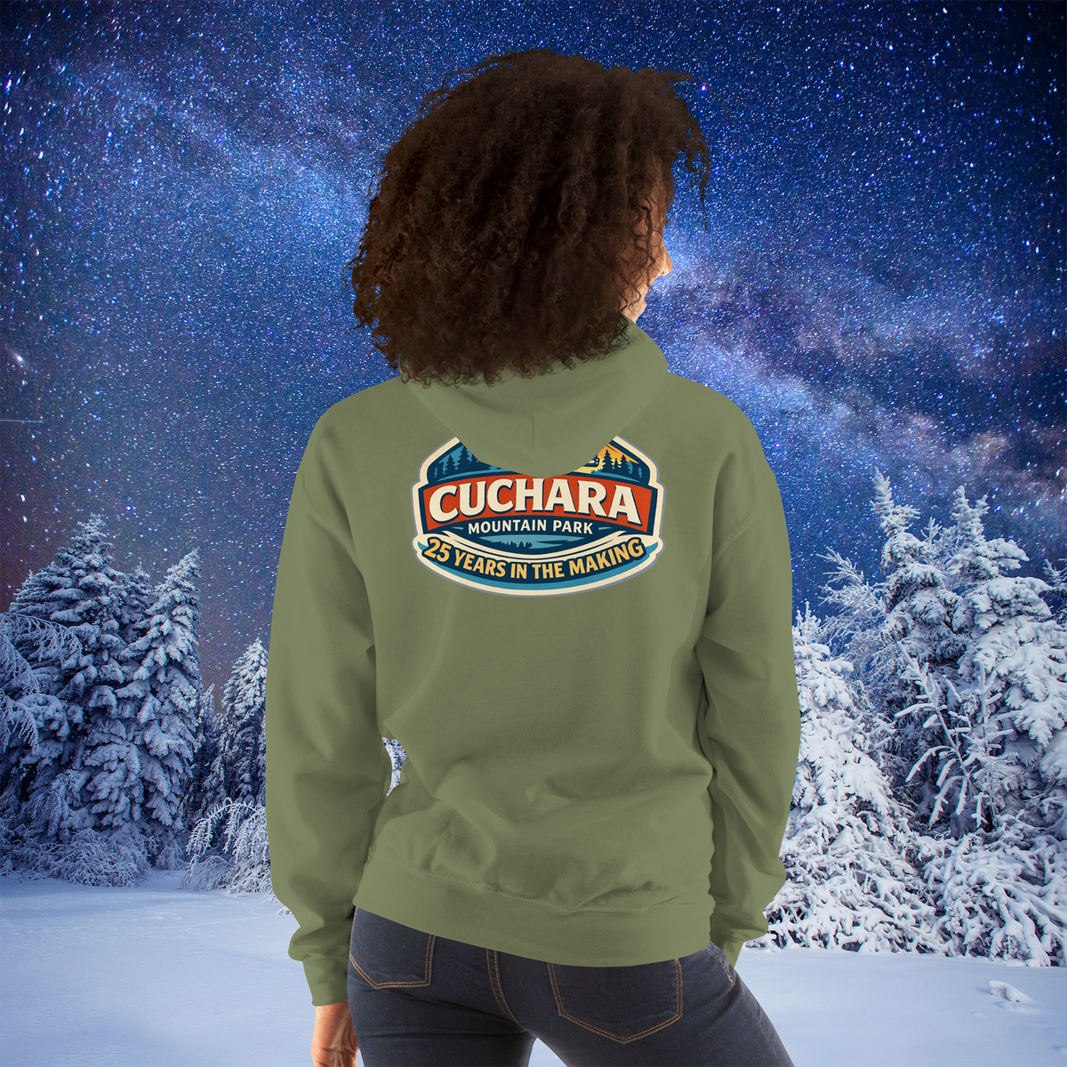 Cuchara Mountain Park, 25 years in the making, affordable Colorado skiing and snowboarding, Cuchara Mountain Park hoodie, Southern Colorado ski resorts, affordable snowboarding Colorado, Sangre de Cristo Mountains, Cuchara Colorado, family friendly skiing Colorado, mountain lifestyle apparel, cozy mountain hoodie, outdoor adventure gear, Lift 4 Cuchara, Colorado backcountry skiing, adventure hoodies, Colorado mountain parks, affordable winter sports