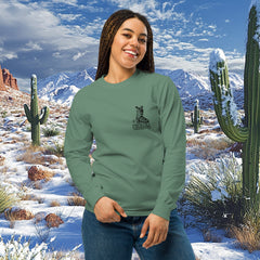 Colorado ski apparel, Western style long sleeve, Cuchara Mountain Park gear, heavyweight cotton shirt, garment-dyed mountain wear, alpine lifestyle clothing, Rocky Mountain souvenirs, unisex outdoor shirts, pre-shrunk trail clothing, apres-ski fashion, vintage wash western tee, Colorado souvenir apparel, rugged mountain clothing, high-country streetwear, sustainable on-demand gear