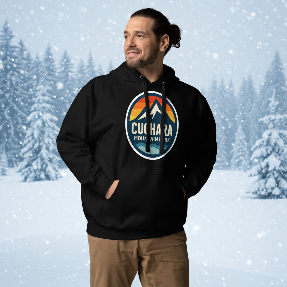 Cuchara Mountain Park hoodie, Cuchara Mountain Park logo apparel, Cuchara Mountain Park sweatshirt, Colorado ski resort hoodie, softest hoodie ever, ring-spun cotton polyester blend hoodie, high-altitude hoodie, Colorado mountain apparel, rugged adventure gear, Colorado ski area clothing, winter escape clothing, Colorado hiking hoodie, high-altitude clothing, former Cuchara Mountain Park ski area, Sangre de Cristo Mountains, Southern Colorado, best hoodie for cold weather, warm ski trip hoodie