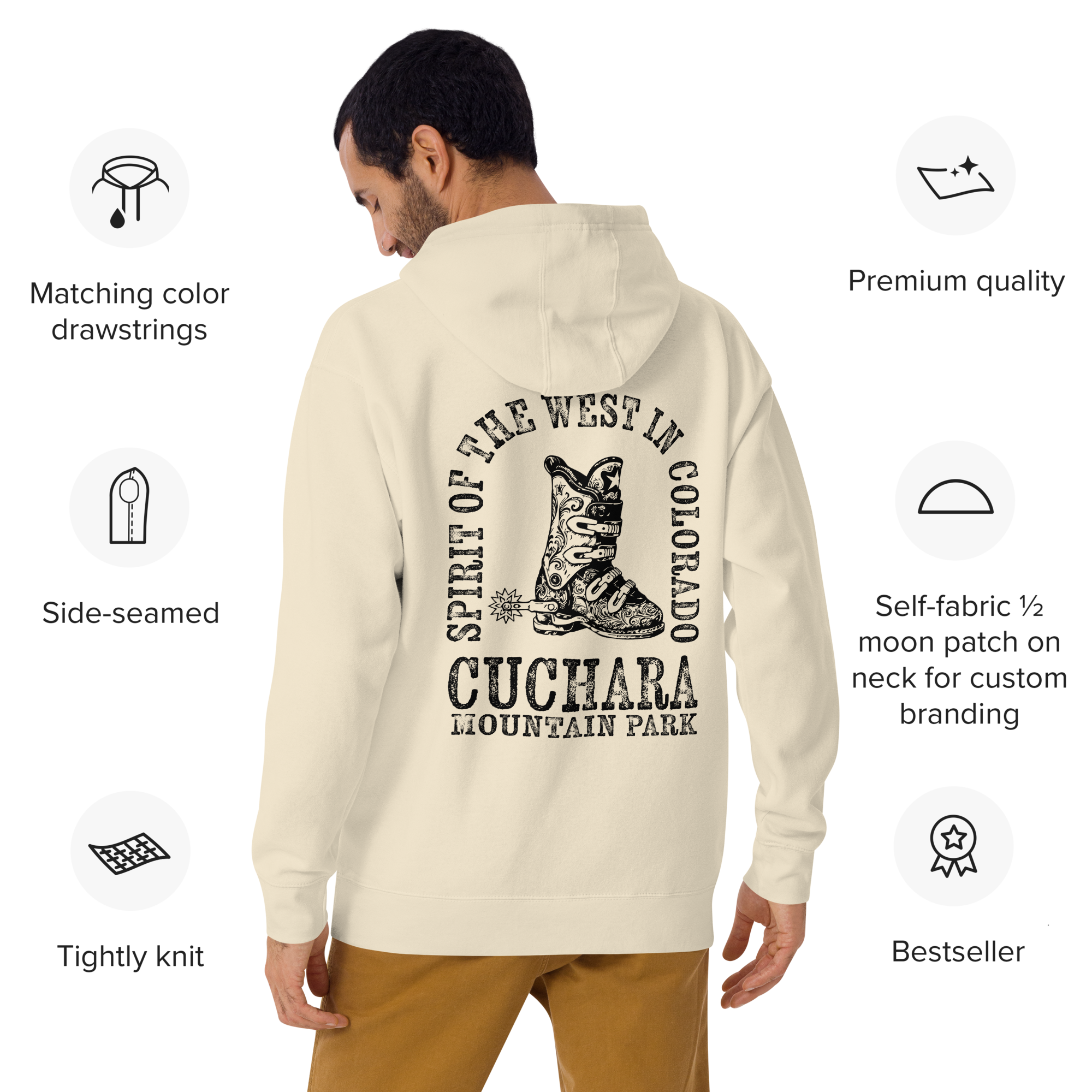 Colorado ski apparel, Western style hoodie, Cuchara Mountain Park gear, high-country hoodie, apres-ski lounge wear, mountain lifestyle clothing, Rocky Mountain sweatshirt, cozy ski hoodie, rugged outdoor apparel, unisex mountain gear, soft Colorado hoodie, vintage western sweatshirt.