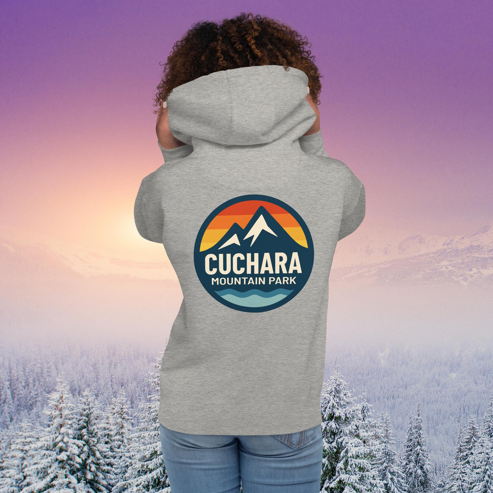 Cuchara Mountain Park hoodie, Cuchara Mountain Park logo apparel, Cuchara Mountain Park sweatshirt, Colorado ski resort hoodie, softest hoodie ever, ring-spun cotton polyester blend hoodie, high-altitude hoodie, Colorado mountain apparel, rugged adventure gear, Colorado ski area clothing, winter escape clothing, Colorado hiking hoodie, high-altitude clothing, former Cuchara Mountain Park ski area, Sangre de Cristo Mountains, Southern Colorado, best hoodie for cold weather, warm ski trip hoodie