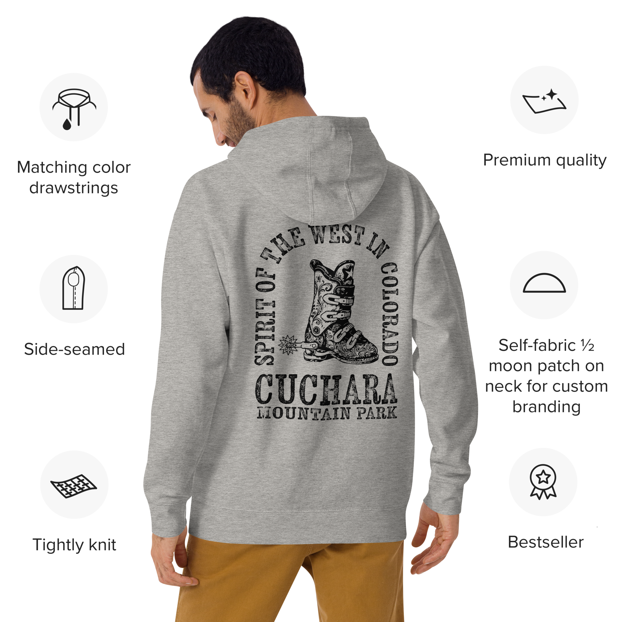 Colorado ski apparel, Western style hoodie, Cuchara Mountain Park gear, high-country hoodie, apres-ski lounge wear, mountain lifestyle clothing, Rocky Mountain sweatshirt, cozy ski hoodie, rugged outdoor apparel, unisex mountain gear, soft Colorado hoodie, vintage western sweatshirt.