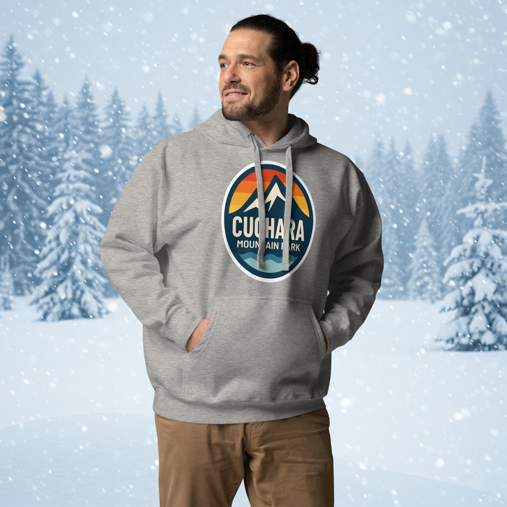 Cuchara Mountain Park hoodie, Cuchara Mountain Park logo apparel, Cuchara Mountain Park sweatshirt, Colorado ski resort hoodie, softest hoodie ever, ring-spun cotton polyester blend hoodie, high-altitude hoodie, Colorado mountain apparel, rugged adventure gear, Colorado ski area clothing, winter escape clothing, Colorado hiking hoodie, high-altitude clothing, former Cuchara Mountain Park ski area, Sangre de Cristo Mountains, Southern Colorado, best hoodie for cold weather, warm ski trip hoodie