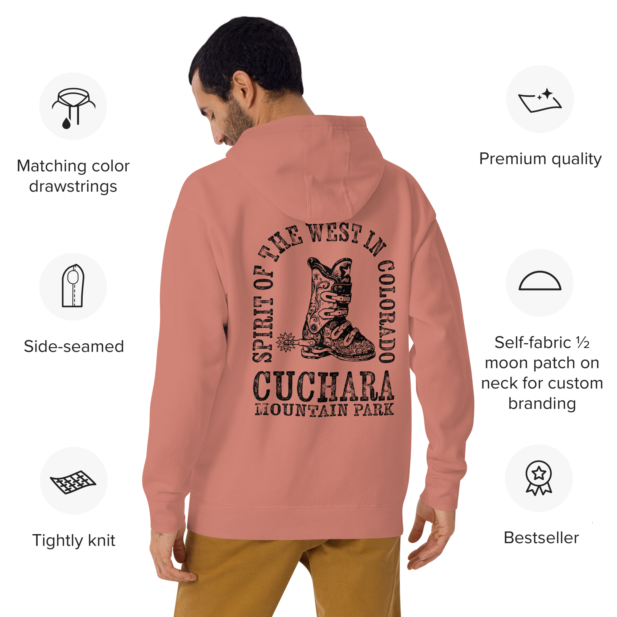 Colorado ski apparel, Western style hoodie, Cuchara Mountain Park gear, high-country hoodie, apres-ski lounge wear, mountain lifestyle clothing, Rocky Mountain sweatshirt, cozy ski hoodie, rugged outdoor apparel, unisex mountain gear, soft Colorado hoodie, vintage western sweatshirt.