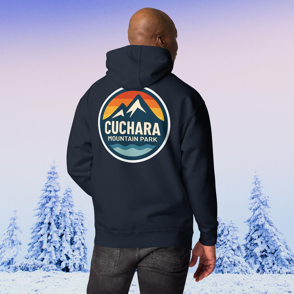 Cuchara Mountain Park hoodie, Cuchara Mountain Park logo apparel, Cuchara Mountain Park sweatshirt, Colorado ski resort hoodie, softest hoodie ever, ring-spun cotton polyester blend hoodie, high-altitude hoodie, Colorado mountain apparel, rugged adventure gear, Colorado ski area clothing, winter escape clothing, Colorado hiking hoodie, high-altitude clothing, former Cuchara Mountain Park ski area, Sangre de Cristo Mountains, Southern Colorado, best hoodie for cold weather, warm ski trip hoodie