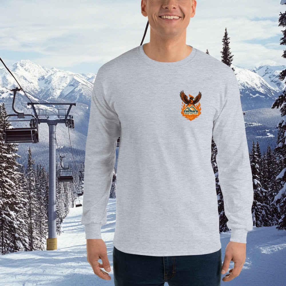 Chair 4 shirt, From the Ashes Chair 4 Rises, Chair 4 comeback apparel, ski resort long sleeve shirt, mountain lifestyle clothing, ski and snowboard apparel, Colorado ski apparel, Cuchara Mountain Park merchandise, skier long sleeve shirt, snowboarder long sleeve shirt, mountain comeback shirt, apres ski clothing, outdoor lifestyle long sleeve, ski town apparel, winter mountain clothing, alpine lifestyle apparel, ski season gear, ski lift Chair 4 shirt, mountain heritage apparel, unisex long sleeve ski shirt