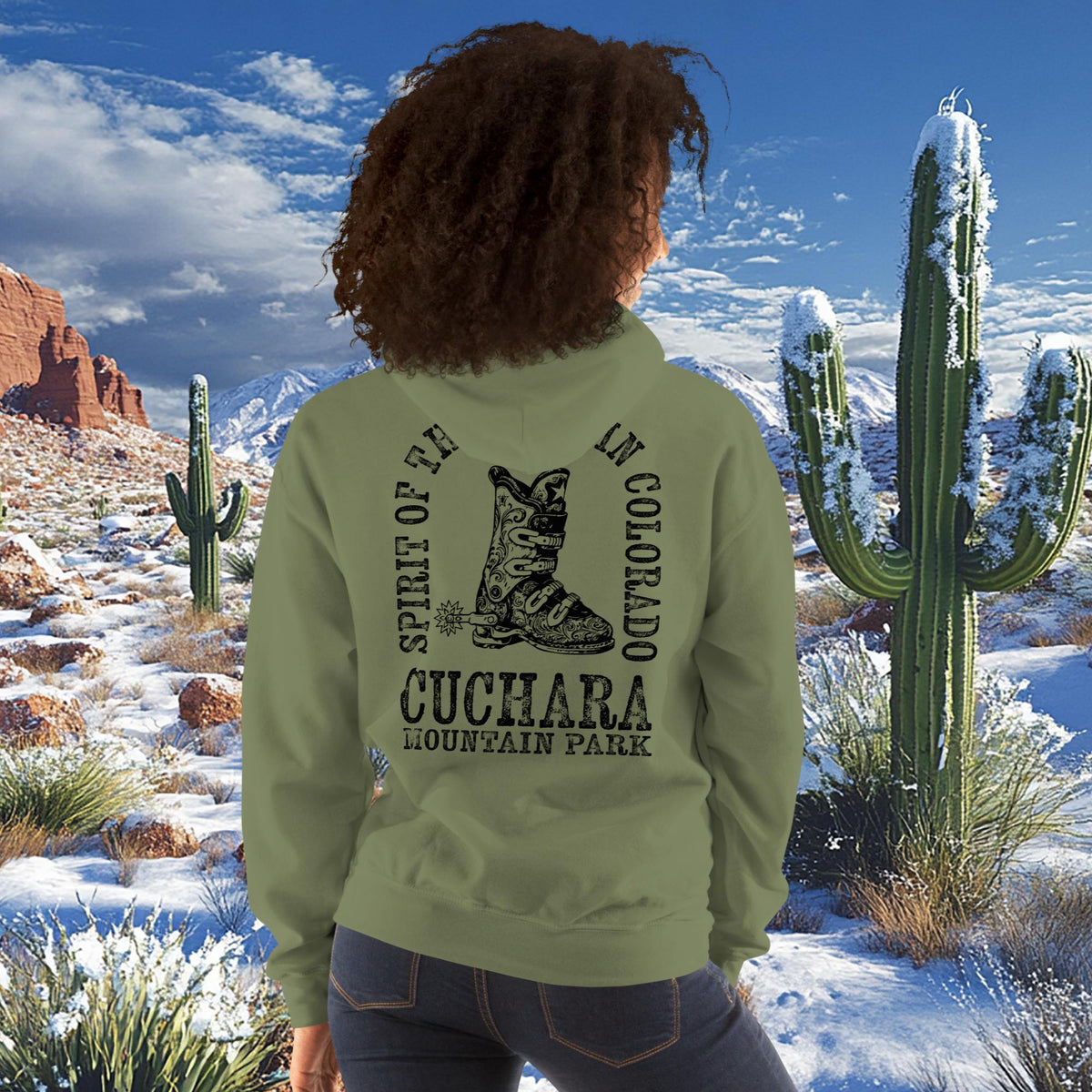 Colorado ski apparel, Western style hoodie, Cuchara Mountain Park gear, high-country hoodie, apres-ski lounge wear, mountain lifestyle clothing, Rocky Mountain sweatshirt, cozy ski hoodie, rugged outdoor apparel, unisex mountain gear, soft Colorado hoodie, vintage western sweatshirt