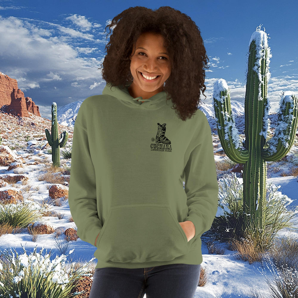 Colorado ski apparel, Western style hoodie, Cuchara Mountain Park gear, high-country hoodie, apres-ski lounge wear, mountain lifestyle clothing, Rocky Mountain sweatshirt, cozy ski hoodie, rugged outdoor apparel, unisex mountain gear, soft Colorado hoodie, vintage western sweatshirt