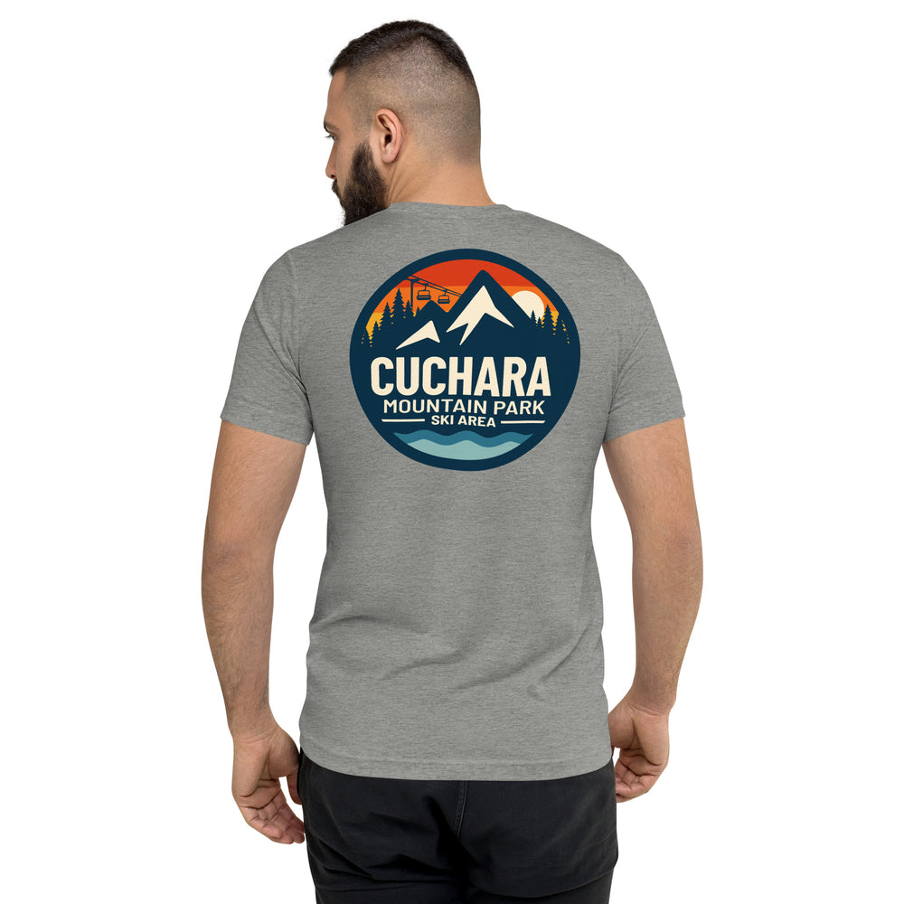 alpine t-shirt, lightweight outdoor t-shirt, tri-blend adventure shirt, hiking t-shirt, mountain lifestyle apparel, breathable performance tee, outdoor lifestyle clothing, ski and snowboard lifestyle shirt, lightweight summer hiking shirt, adventure travel clothing, soft vintage fit t-shirt, eco-conscious on-demand apparel