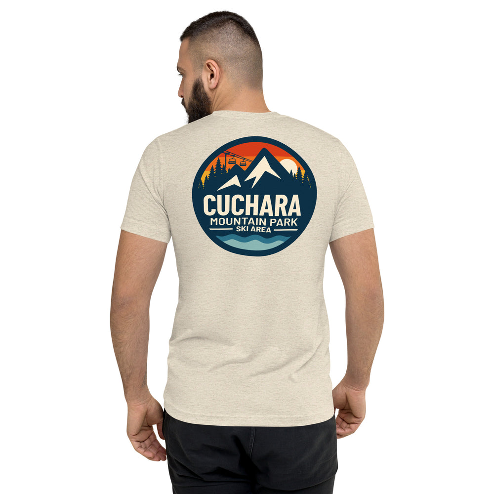 alpine t-shirt, lightweight outdoor t-shirt, tri-blend adventure shirt, hiking t-shirt, mountain lifestyle apparel, breathable performance tee, outdoor lifestyle clothing, ski and snowboard lifestyle shirt, lightweight summer hiking shirt, adventure travel clothing, soft vintage fit t-shirt, eco-conscious on-demand apparel