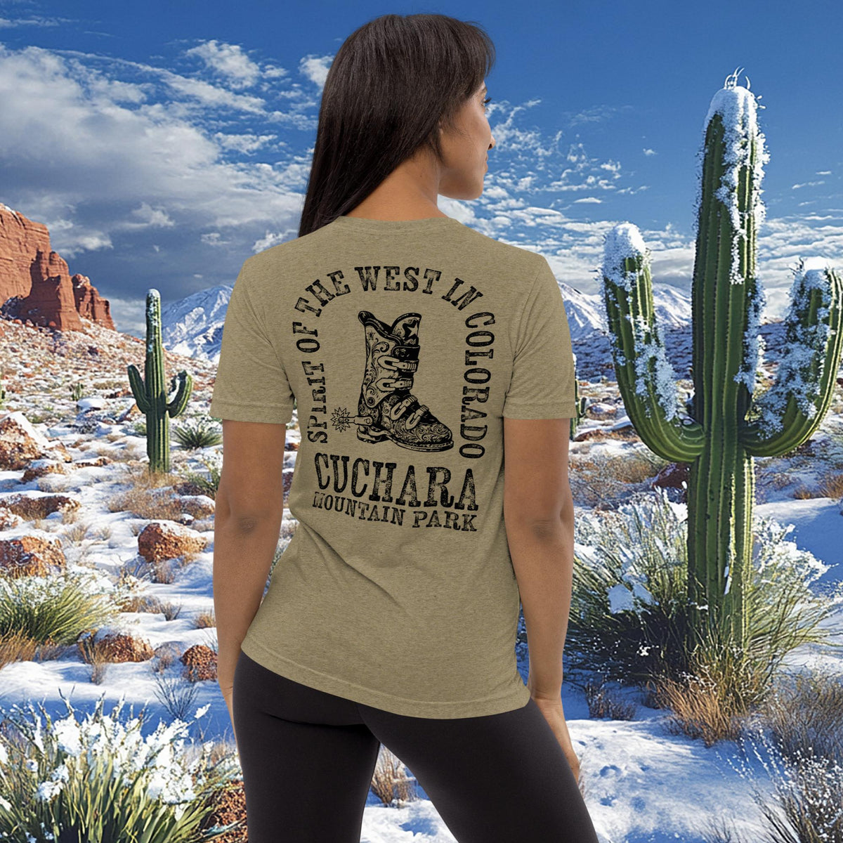 Colorado ski apparel, Western style long sleeve, Cuchara Mountain Park gear, tri-blend cotton shirt, tri-blend mountain wear, alpine lifestyle clothing, Rocky Mountain souvenirs, unisex outdoor shirts, pre-shrunk trail clothing, apres-ski fashion, vintage wash western tee, Colorado souvenir apparel, rugged mountain clothing, high-country streetwear, sustainable on-demand gear