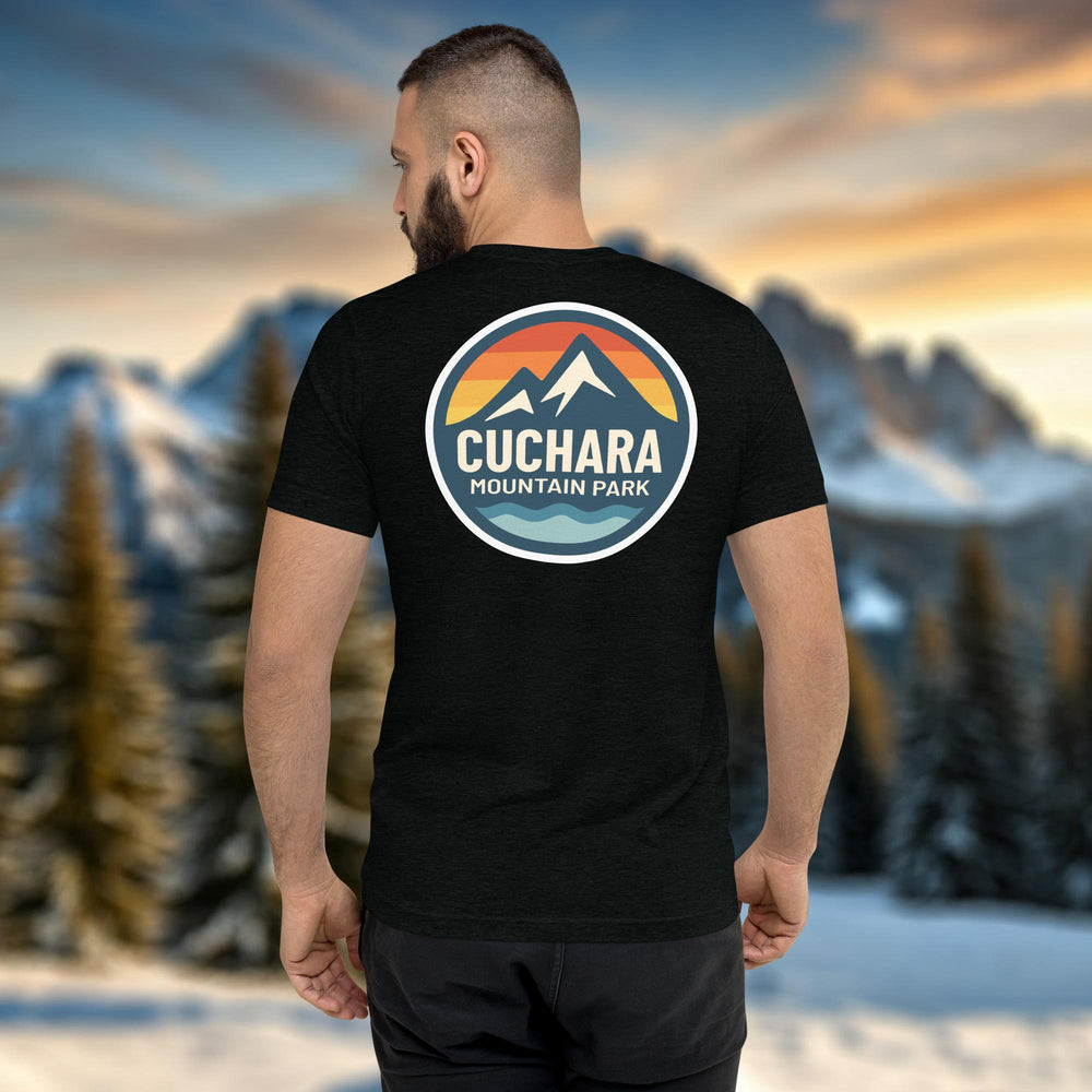 alpine t-shirt, lightweight outdoor t-shirt, tri-blend adventure shirt, hiking t-shirt, mountain lifestyle apparel, breathable performance tee, outdoor lifestyle clothing, ski and snowboard lifestyle shirt, lightweight summer hiking shirt, adventure travel clothing, soft vintage fit t-shirt, eco-conscious on-demand apparel