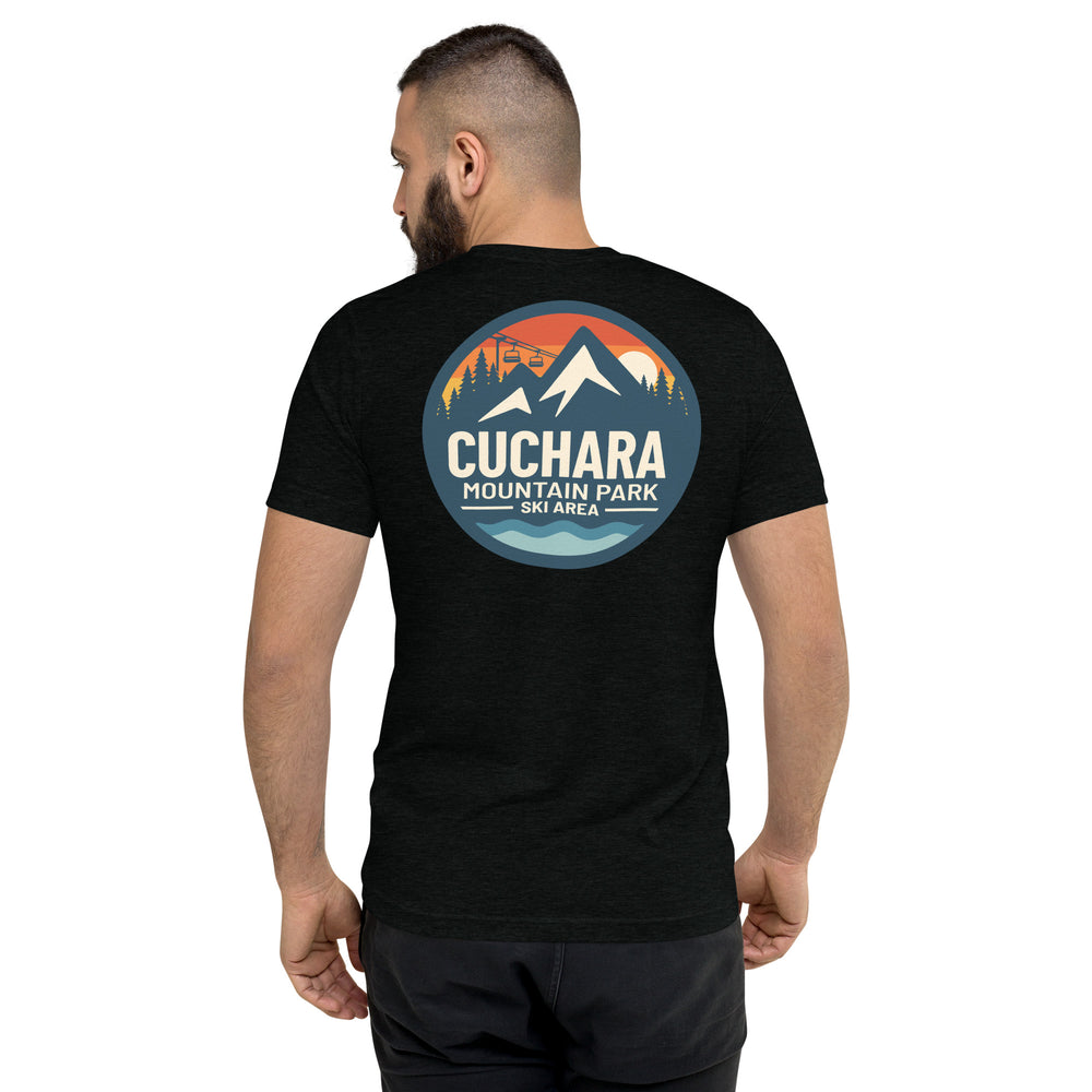 alpine t-shirt, lightweight outdoor t-shirt, tri-blend adventure shirt, hiking t-shirt, mountain lifestyle apparel, breathable performance tee, outdoor lifestyle clothing, ski and snowboard lifestyle shirt, lightweight summer hiking shirt, adventure travel clothing, soft vintage fit t-shirt, eco-conscious on-demand apparel