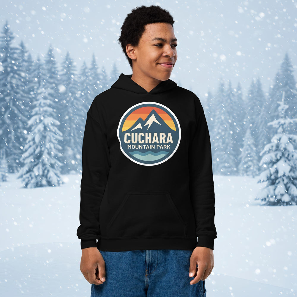 Cuchara Mountain Park hoodie, Cuchara Mountain Park logo apparel, Cuchara Mountain Park sweatshirt, Colorado ski resort hoodie, softest hoodie ever, ring-spun cotton polyester blend hoodie, high-altitude hoodie, Colorado mountain apparel, rugged adventure gear, Colorado ski area clothing, winter escape clothing, Colorado hiking hoodie, high-altitude clothing, former Cuchara Mountain Park ski area, Sangre de Cristo Mountains, Southern Colorado, best hoodie for cold weather, warm ski trip hoodie