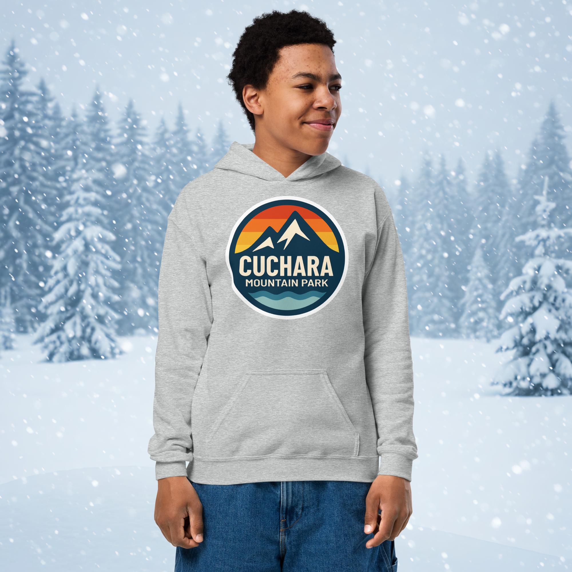 Cuchara Mountain Park hoodie, Cuchara Mountain Park logo apparel, Cuchara Mountain Park sweatshirt, Colorado ski resort hoodie, softest hoodie ever, ring-spun cotton polyester blend hoodie, high-altitude hoodie, Colorado mountain apparel, rugged adventure gear, Colorado ski area clothing, winter escape clothing, Colorado hiking hoodie, high-altitude clothing, former Cuchara Mountain Park ski area, Sangre de Cristo Mountains, Southern Colorado, best hoodie for cold weather, warm ski trip hoodie