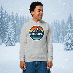 Cuchara Mountain Park hoodie, Cuchara Mountain Park logo apparel, Cuchara Mountain Park sweatshirt, Colorado ski resort hoodie, softest hoodie ever, ring-spun cotton polyester blend hoodie, high-altitude hoodie, Colorado mountain apparel, rugged adventure gear, Colorado ski area clothing, winter escape clothing, Colorado hiking hoodie, high-altitude clothing, former Cuchara Mountain Park ski area, Sangre de Cristo Mountains, Southern Colorado, best hoodie for cold weather, warm ski trip hoodie